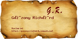 Gózony Richárd névjegykártya